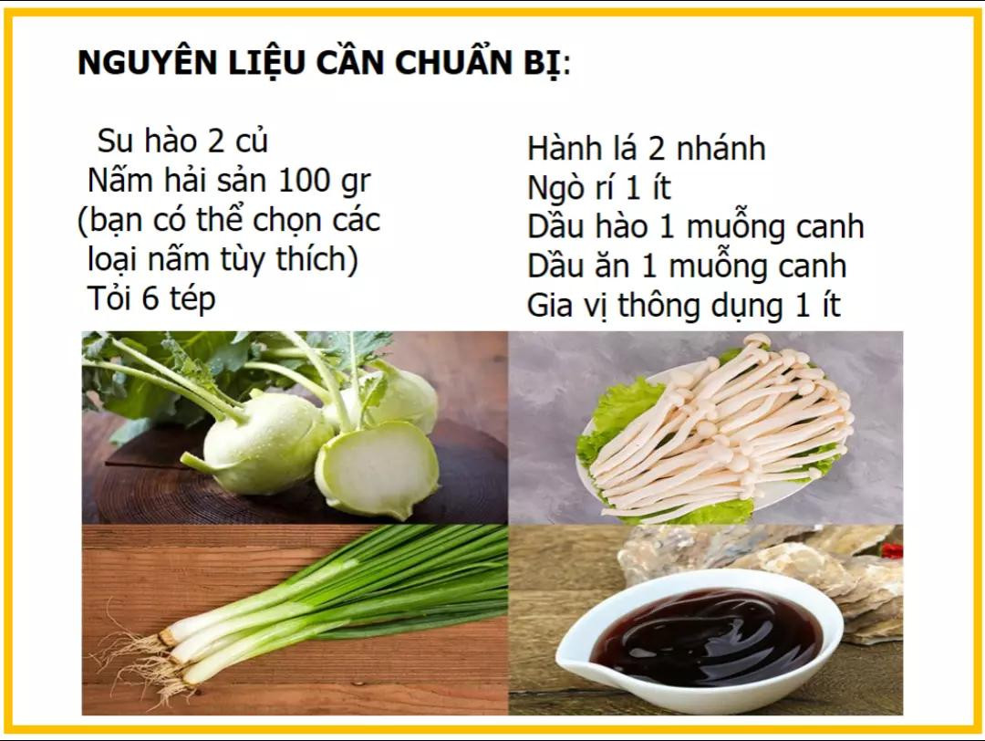 Công thức làm Su hào xào nấm hải sản giòn ngon, bổ dưỡng