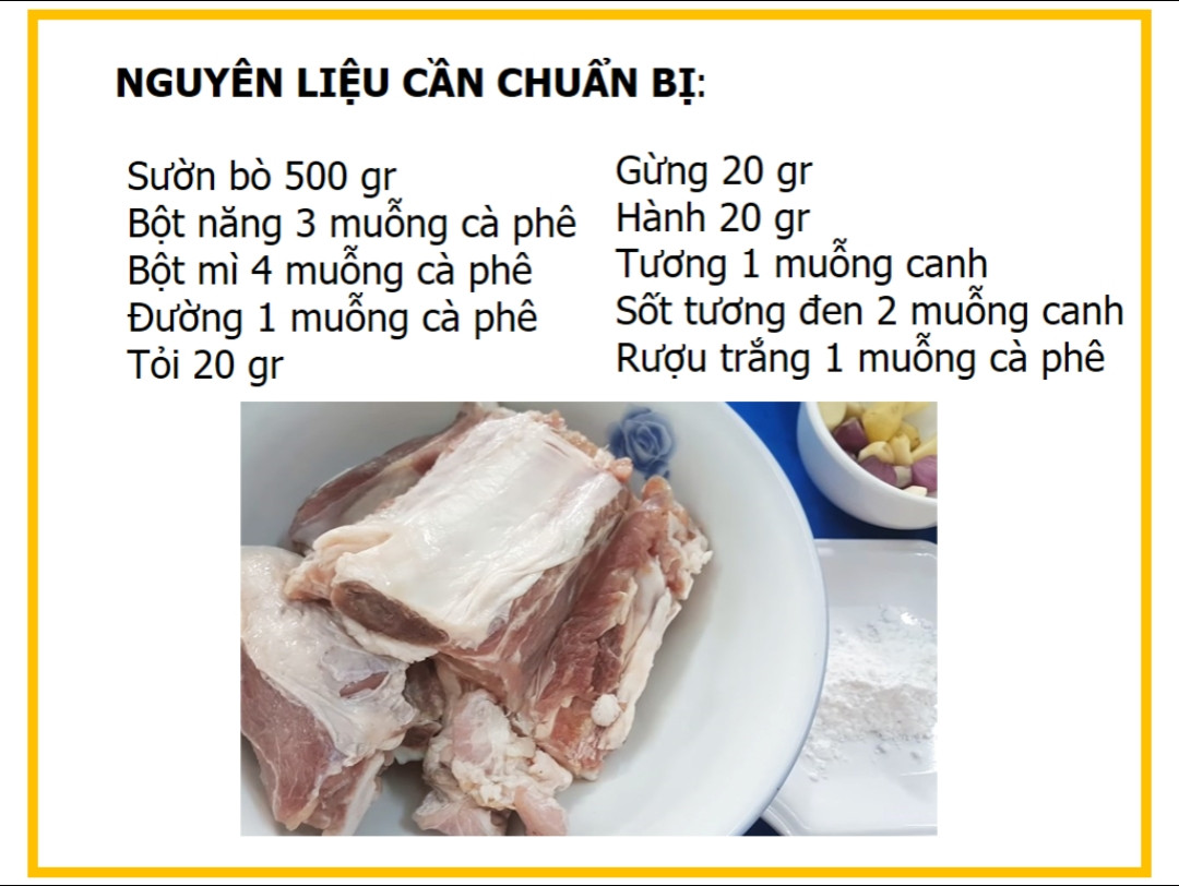 Công thức làm sườn bò sốt tiêu đen giòn ngon