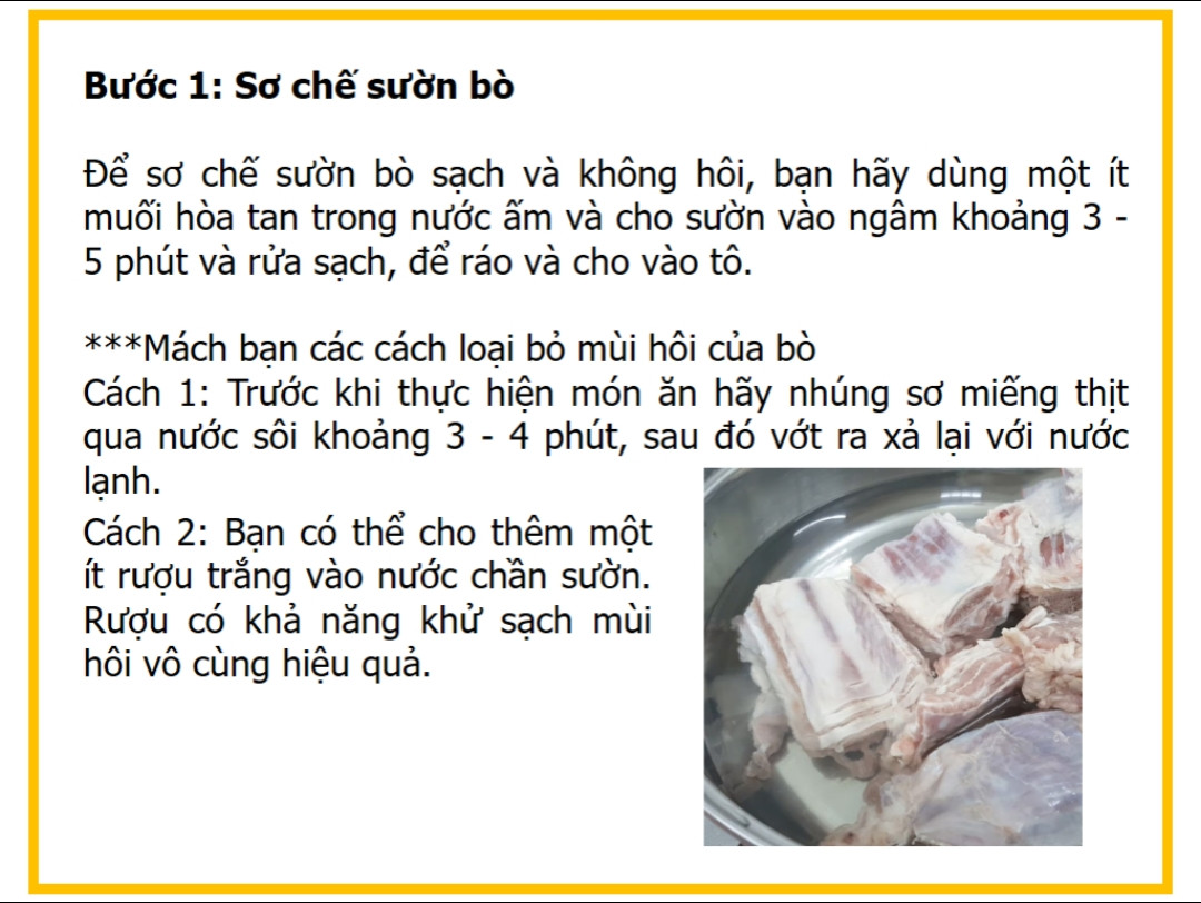 Công thức làm sườn bò sốt tiêu đen giòn ngon