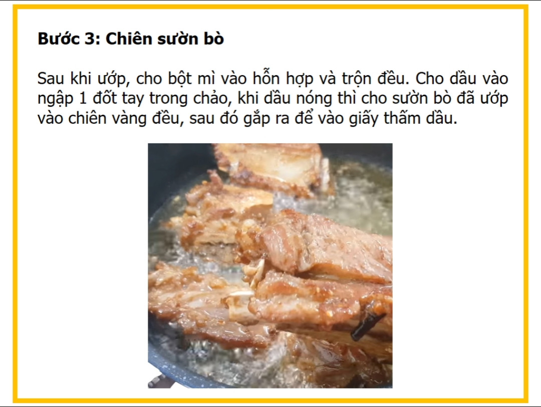 Công thức làm sườn bò sốt tiêu đen giòn ngon
