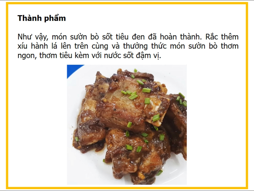 Công thức làm sườn bò sốt tiêu đen giòn ngon