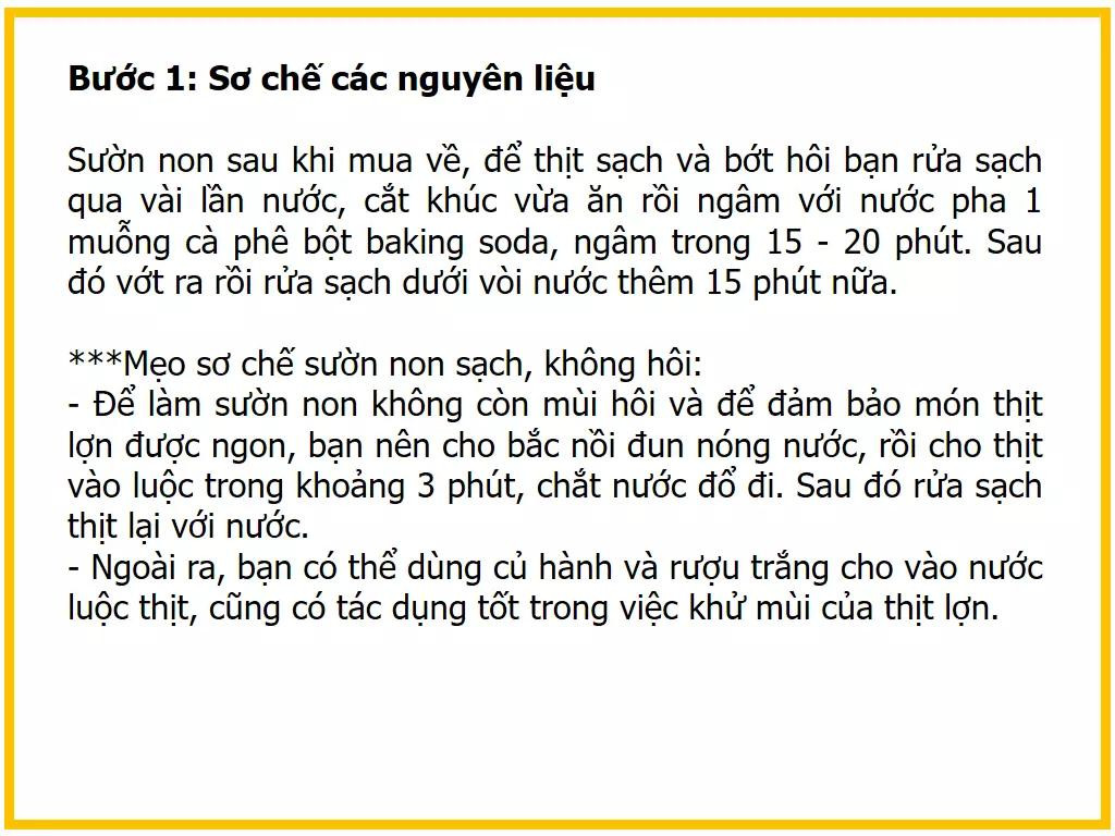 Công thức làm sườn non hấp tàu xì