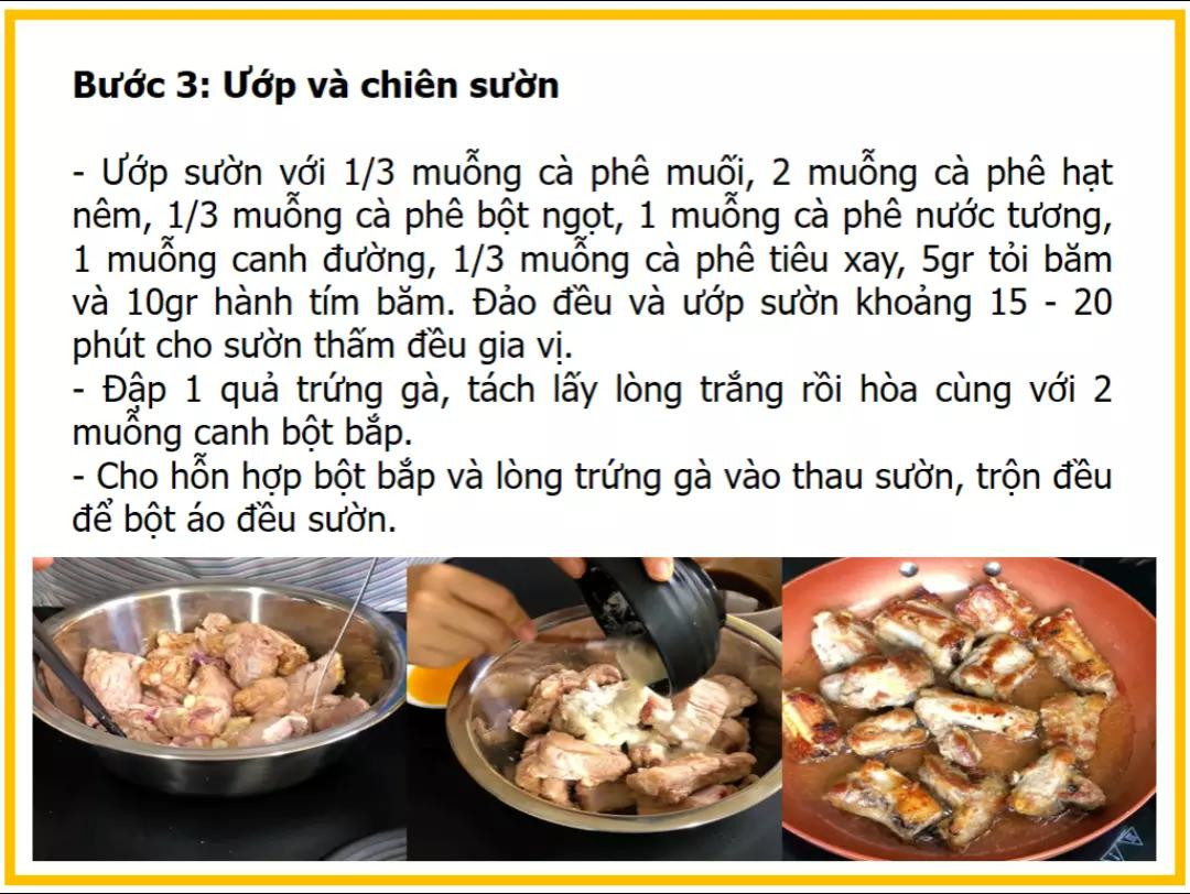 Công thức làm sườn rim chua ngọt ngon miệng, cách ướp và chiên giòn