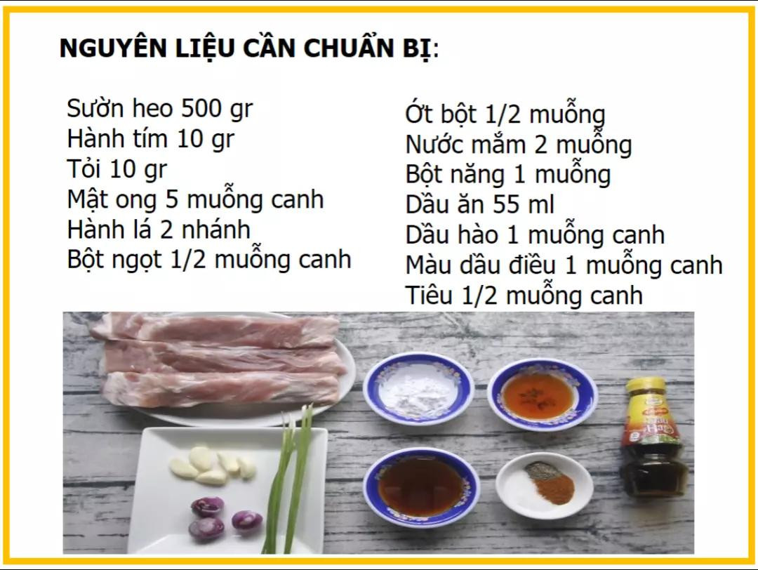 Công thức làm sườn rim mật ong ngon tuyệt, cách nấu chi tiết từng bước kèm hình ảnh minh họa