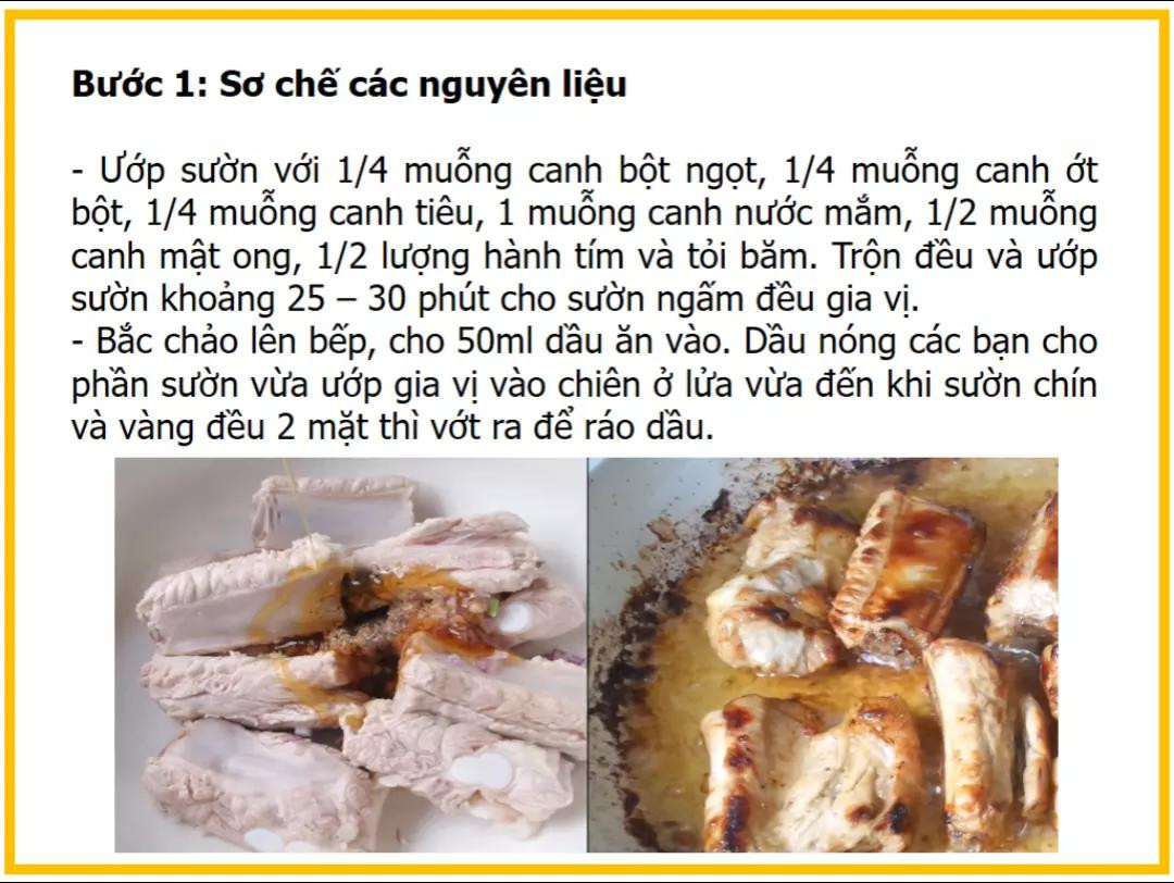 Công thức làm sườn rim mật ong ngon tuyệt, cách nấu chi tiết từng bước kèm hình ảnh minh họa