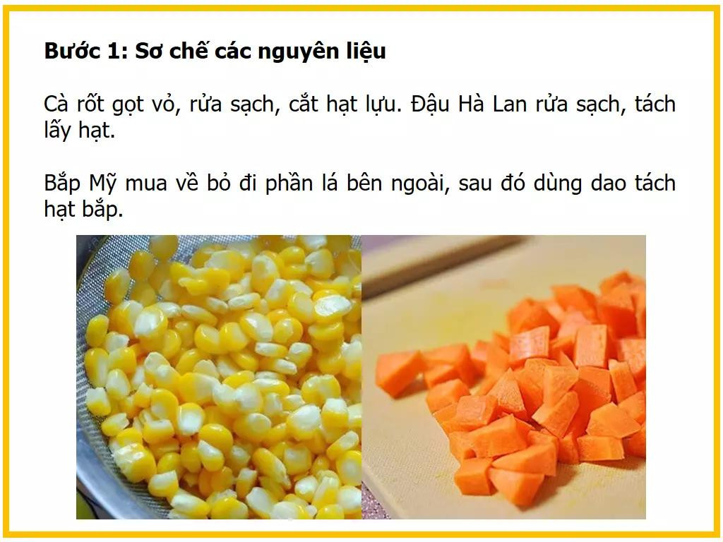 Công thức làm Súp tôm trứng rau củ với ngô, cà rốt và đậu Hà Lan