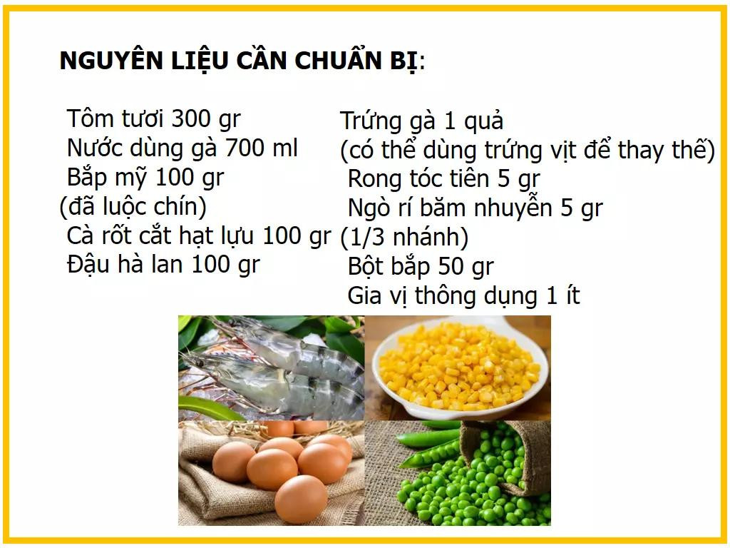 Công thức làm Súp tôm viên phô mai