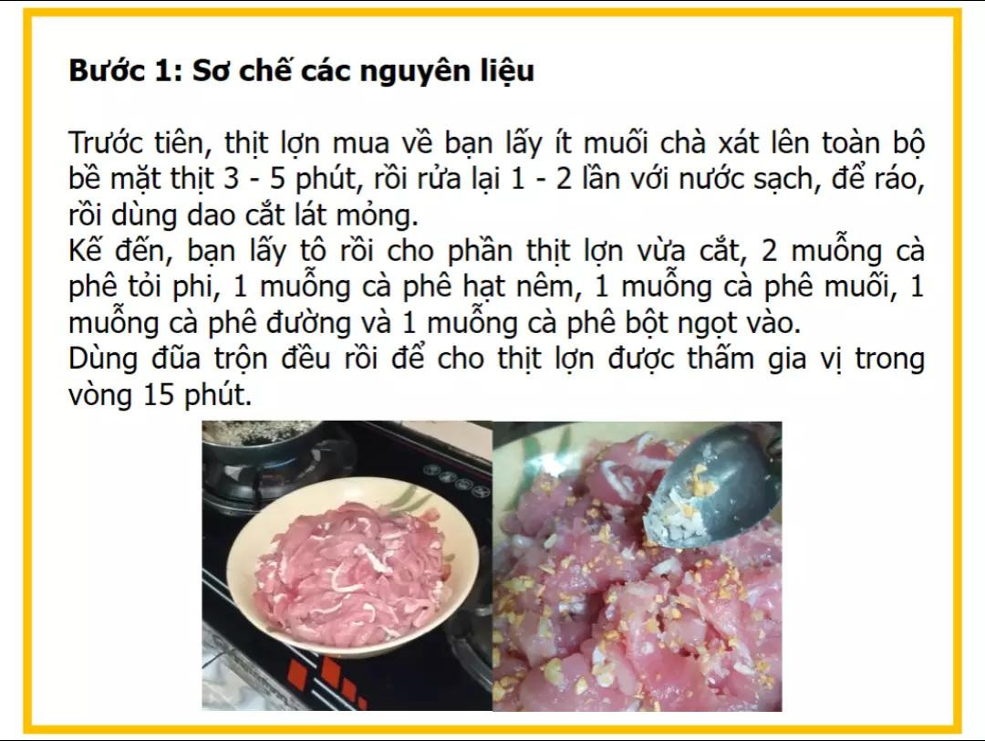 Công thức làm thịt lợn xào khế chuối xanh