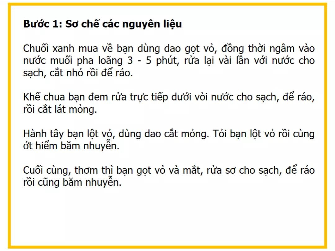 Công thức làm thịt lợn xào khế chuối xanh