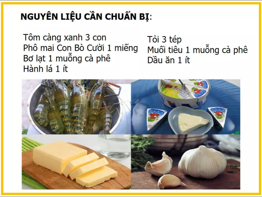 Công thức làm tôm càng xanh nướng phô mai Con Bò Cười ngon tuyệt