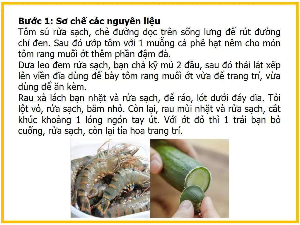 Công thức làm Tôm rang muối ớt, tỏi thơm ngon