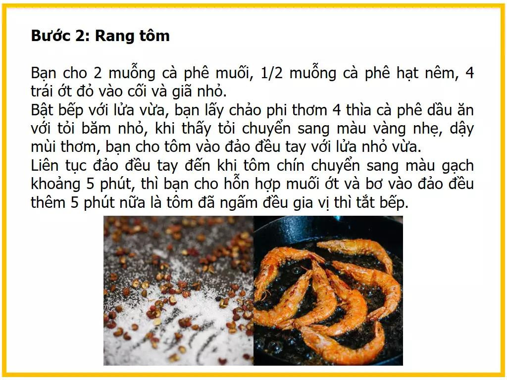 Công thức làm Tôm rang muối ớt, tỏi thơm ngon