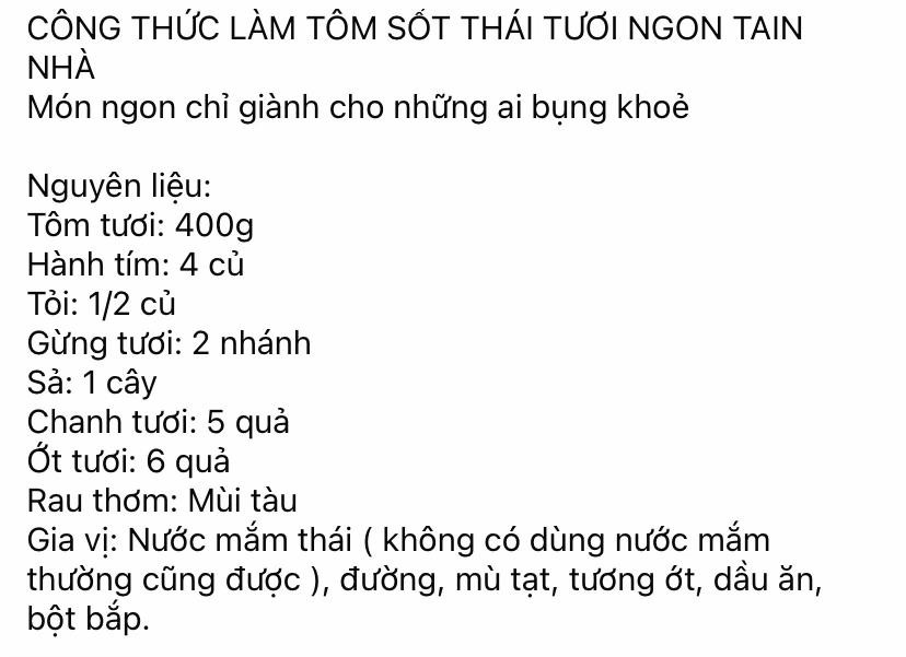 Công thức làm tôm sốt Thái tươi ngon tại nhà với nguyên liệu đơn giản