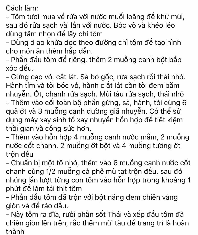 Công thức làm tôm sốt Thái tươi ngon tại nhà với nguyên liệu đơn giản