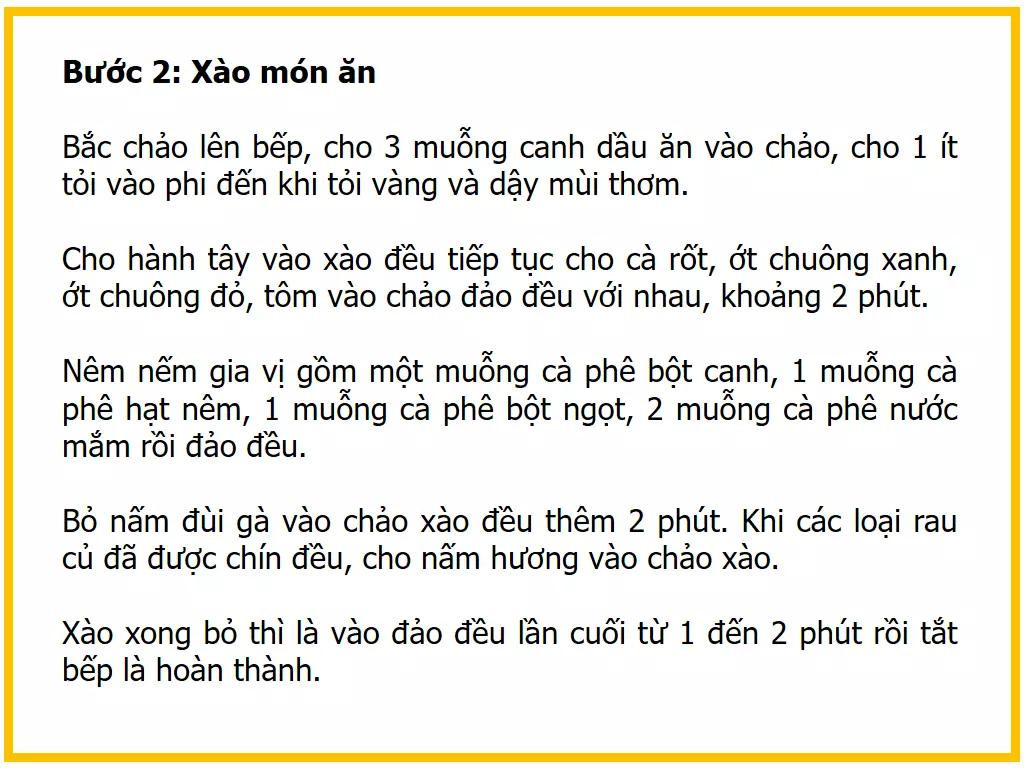 Công thức làm Tôm xào nấm hương