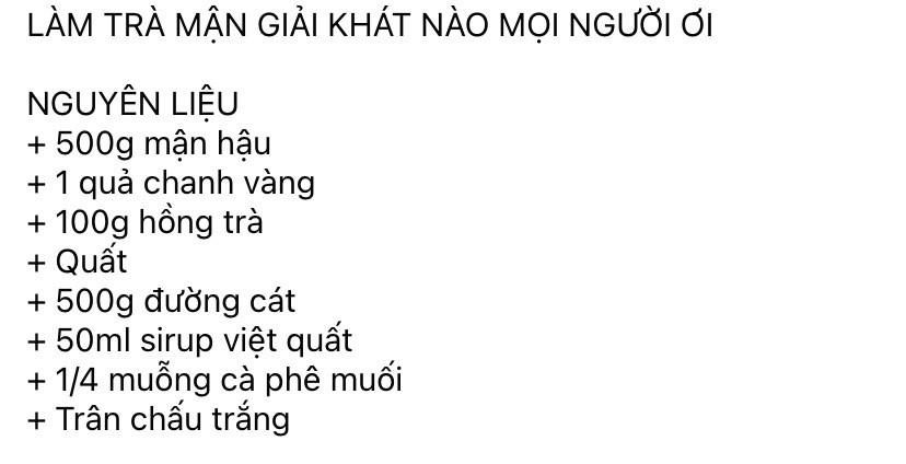 Công thức làm Trà Mận giải khát với hồng trà, trân châu trắng và quất