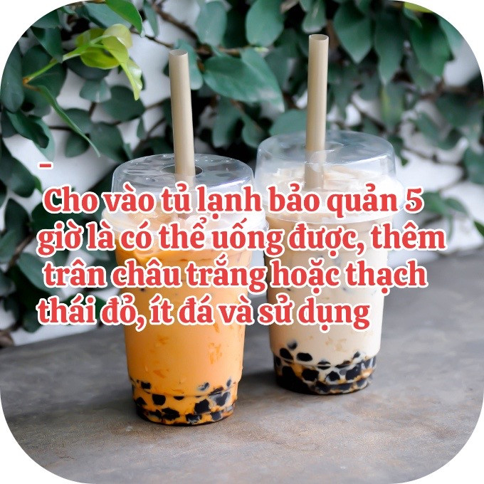 Công thức làm Trà Sữa Thái Đỏ chuẩn vị tại nhà với trân châu đen và sữa đặc