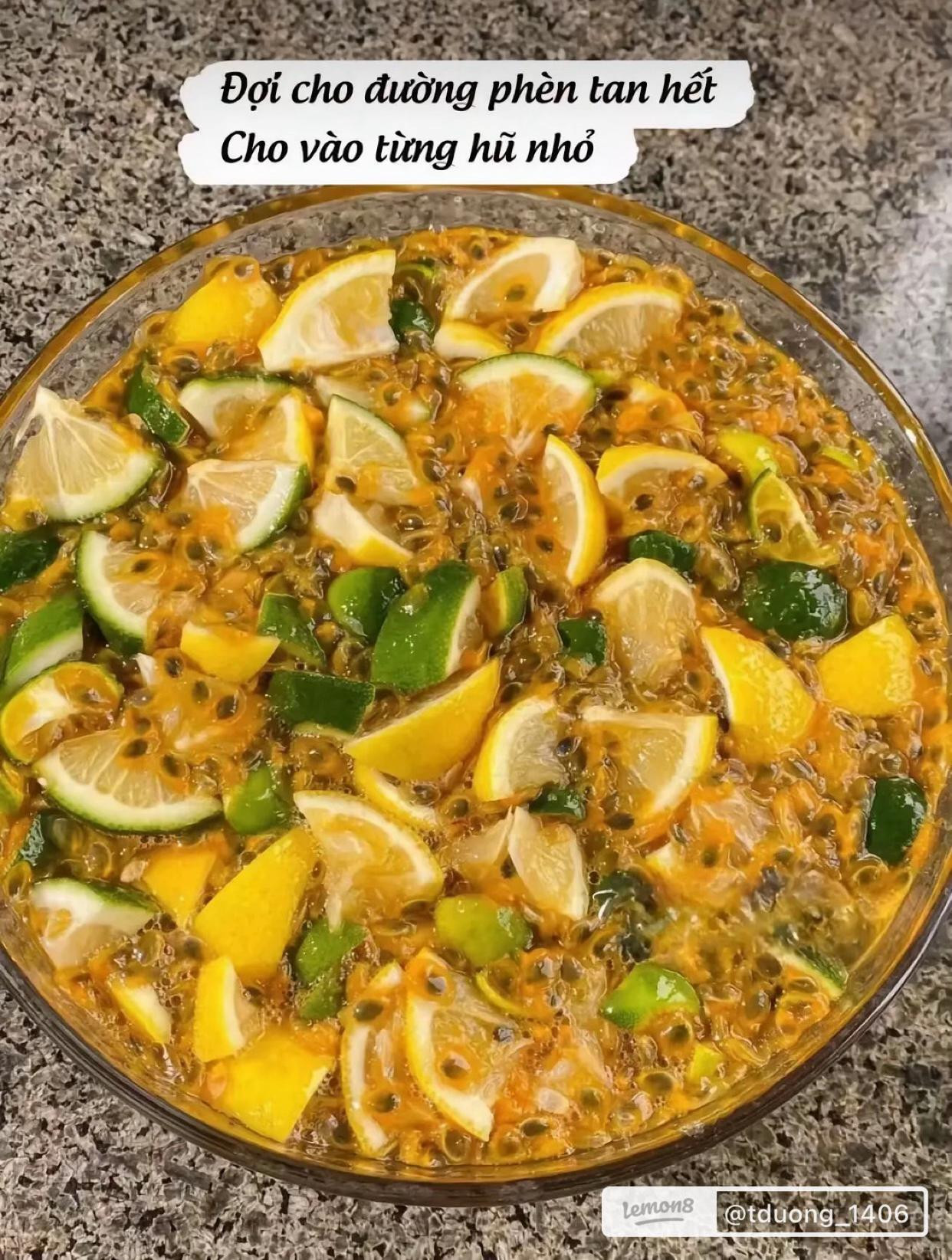 Công thức làm trà triệu lộ tư trắng da với chanh dây, kim quất và mật ong