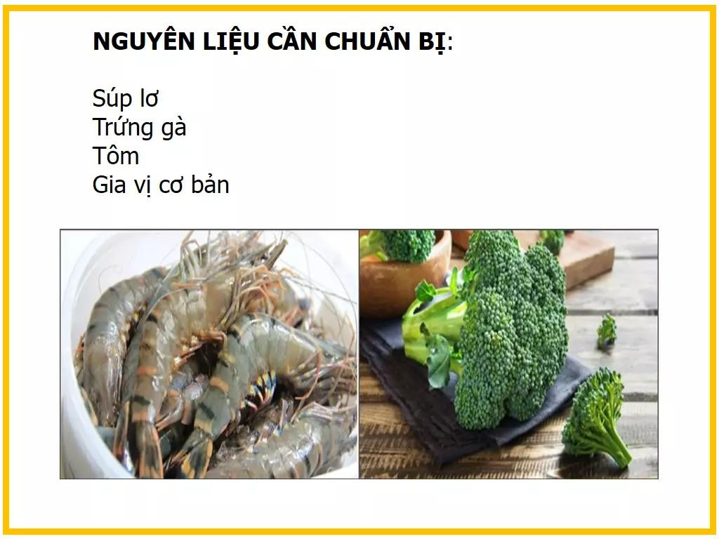Công thức làm trứng hấp tôm với bông cải xanh và thịt tôm băm