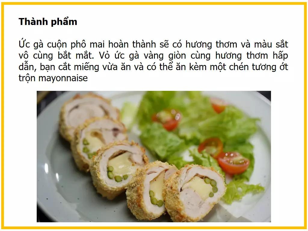 Công thức làm ức gà cuộn phô mai và măng tây giòn ngon