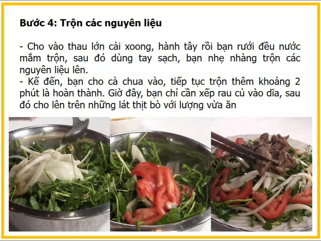 Công thức làm xà lách xoong trộn thịt bò ngon, dễ làm tại nhà
