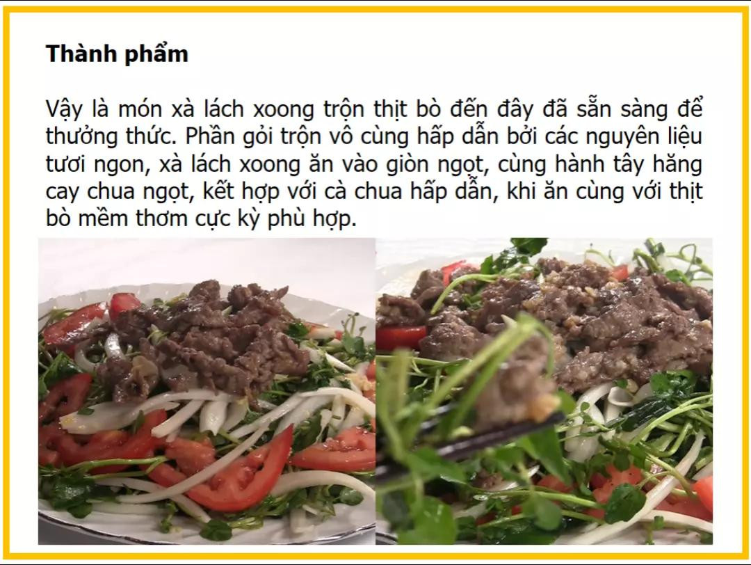 Công thức làm xà lách xoong trộn thịt bò ngon, dễ làm tại nhà