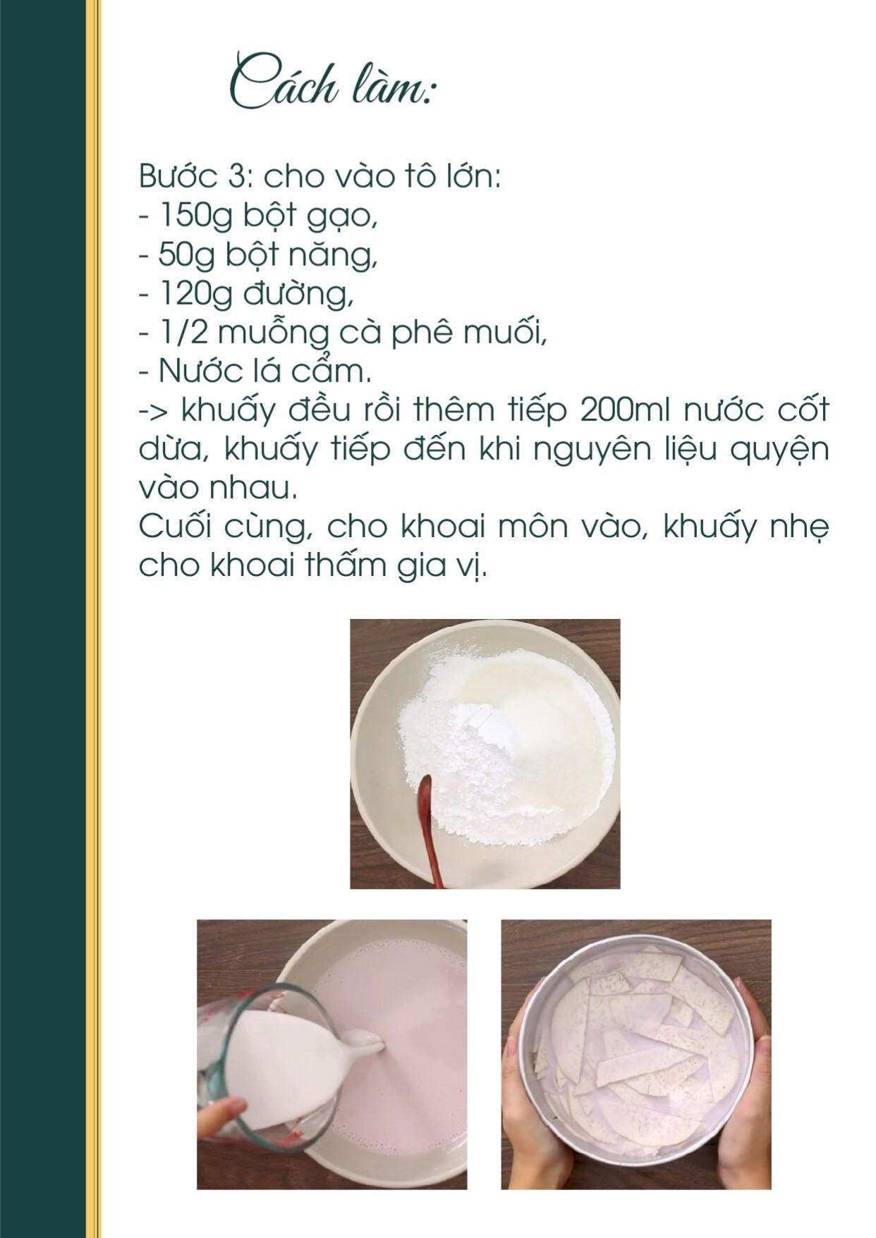 Công thức nấu ăn chay: Bánh Khoai Môn Hấp với lá cẩm và nước cốt dừa