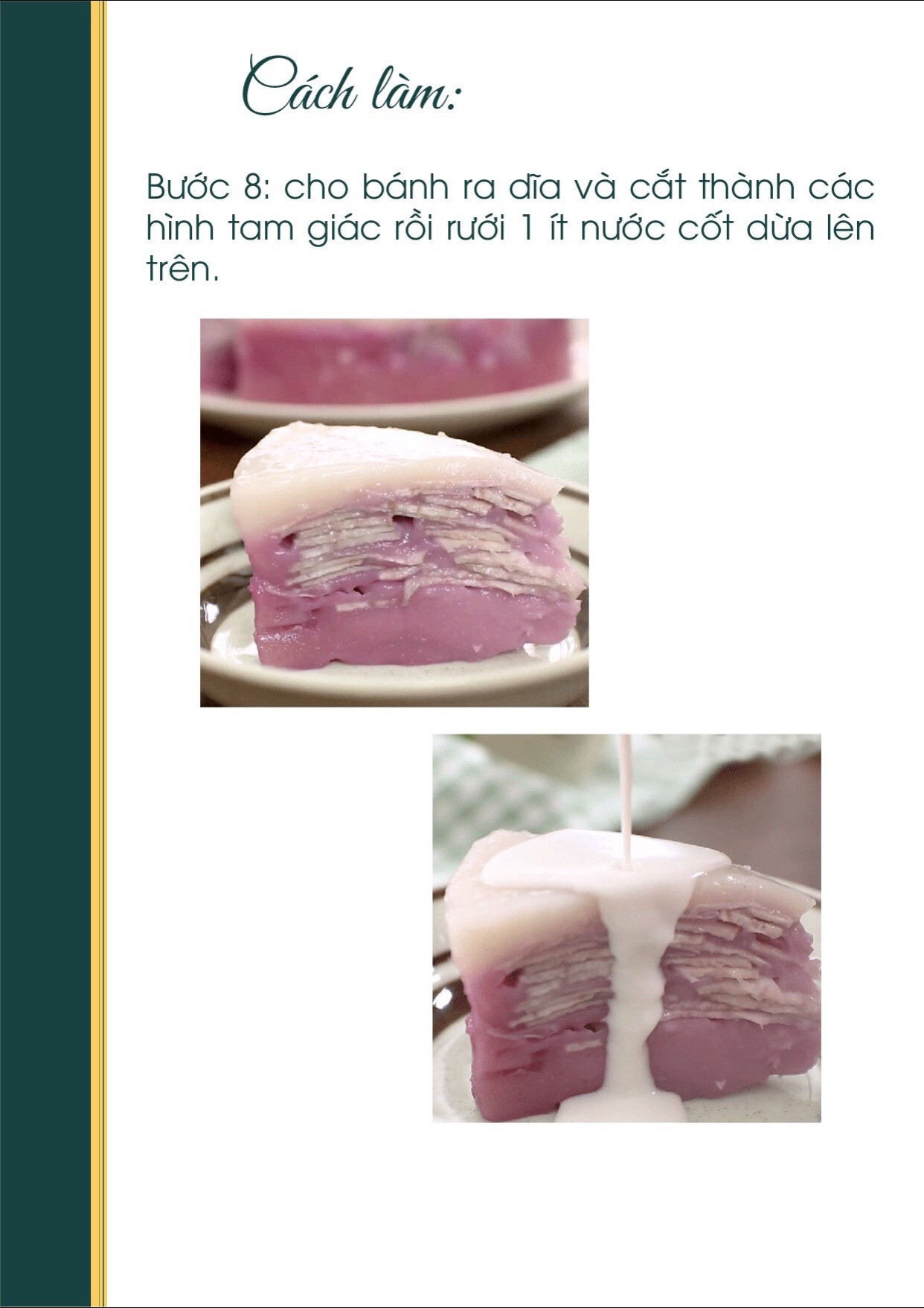 Công thức nấu ăn chay: Bánh Khoai Môn Hấp với lá cẩm và nước cốt dừa