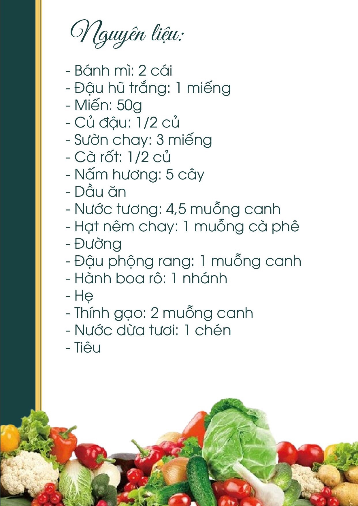 Công thức nấu ăn chay: Bánh Mì Hấp Chay (công thức 2) - Món ngon từ Vườn Chay An Nhiên