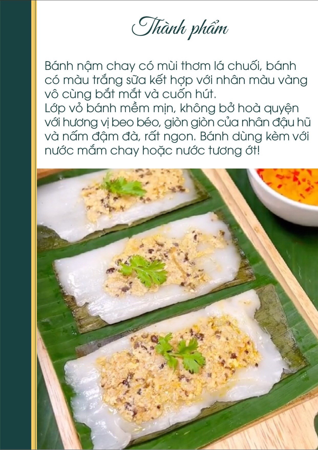 Công thức nấu ăn chay: Bánh Nậm Chay với nấm đùi gà, đậu hũ và mộc nhĩ