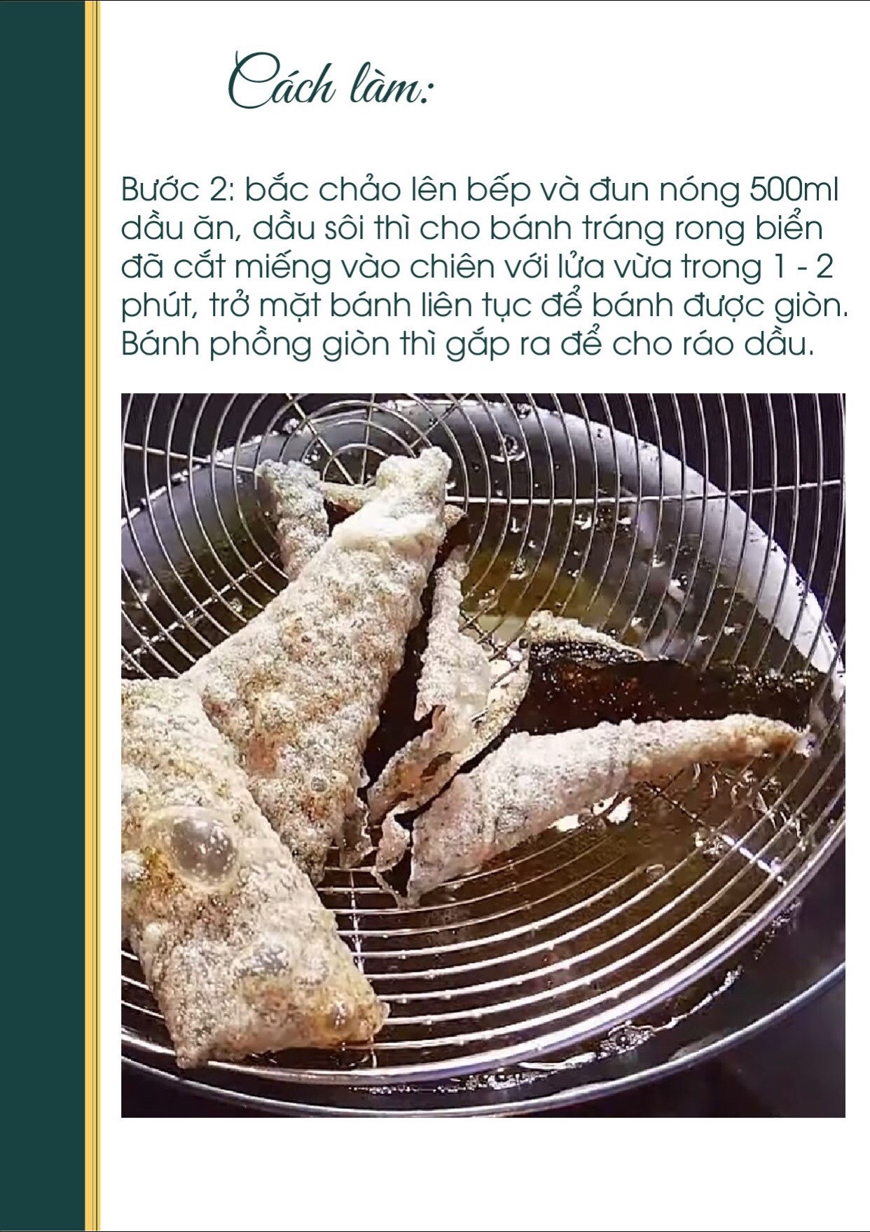 Công thức nấu ăn chay: Bánh Tráng Chiên Rong Biển giòn tan, ngon miệng