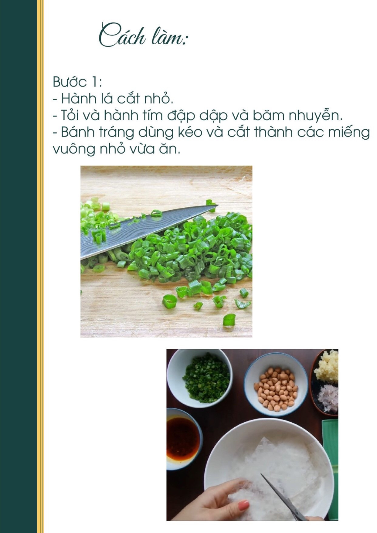 Công thức nấu ăn chay: Bánh Tráng Trộn Mỡ Hành (công thức 1) - Món ăn vặt ngon từ Vườn Chay An Nhiên