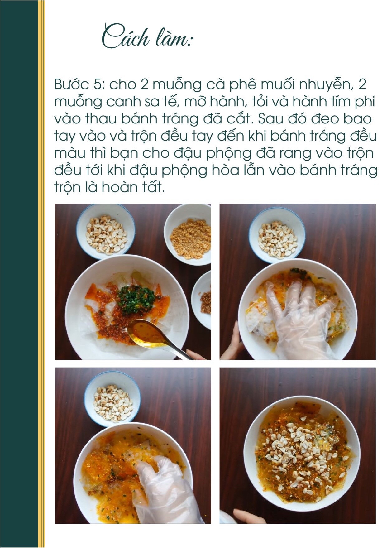 Công thức nấu ăn chay: Bánh Tráng Trộn Mỡ Hành (công thức 1) - Món ăn vặt ngon từ Vườn Chay An Nhiên