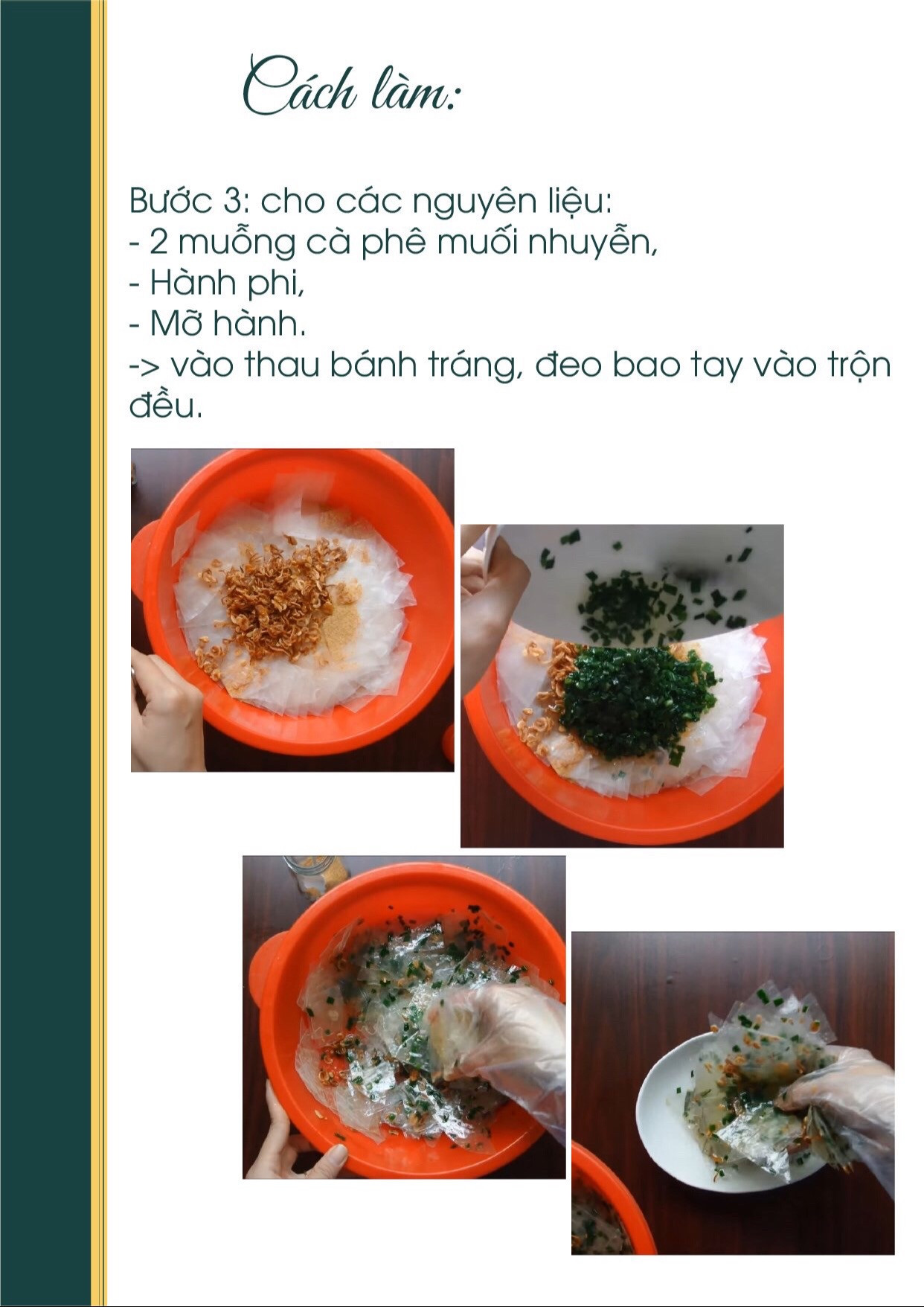 Công thức nấu ăn chay: Bánh Tráng Trộn Mỡ Hành (công thức 2) - Món ăn vặt đơn giản với bánh tráng, hành lá và hành tím phi giòn