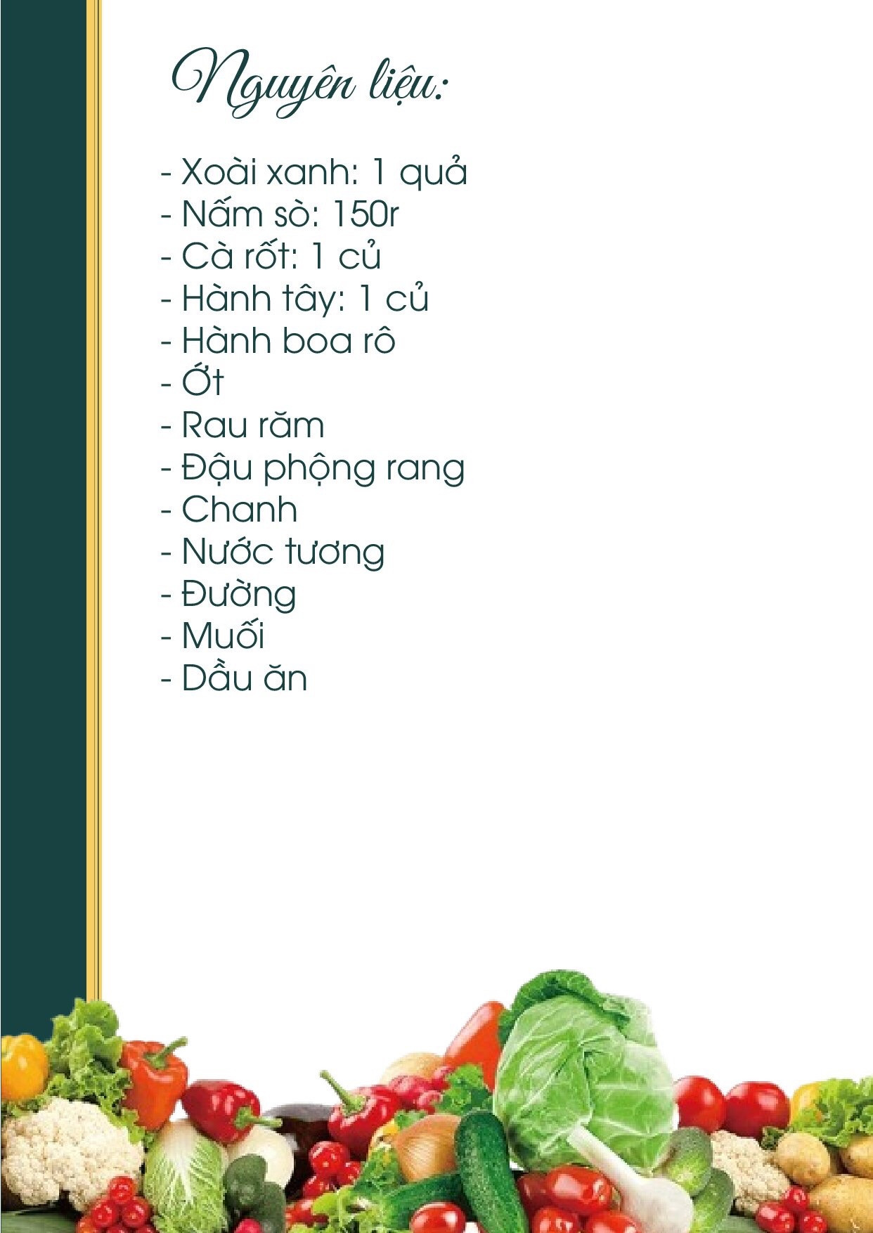 Công thức nấu ăn chay: Gỏi Xoài Chay với xoài xanh, nấm sò, cà rốt và rau răm