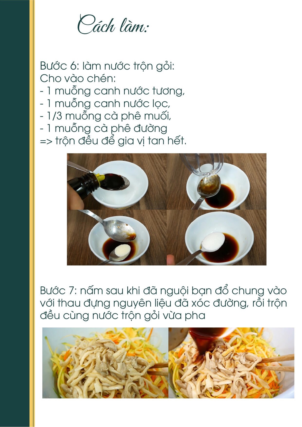 Công thức nấu ăn chay: Gỏi Xoài Chay với xoài xanh, nấm sò, cà rốt và rau răm