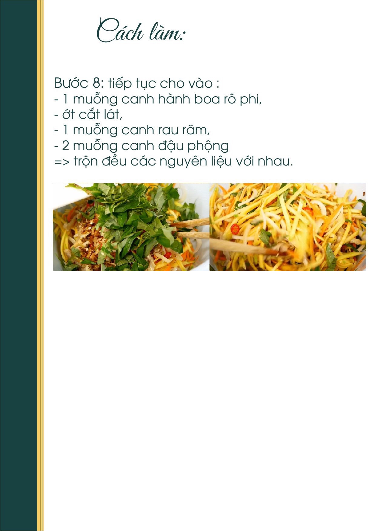 Công thức nấu ăn chay: Gỏi Xoài Chay với xoài xanh, nấm sò, cà rốt và rau răm