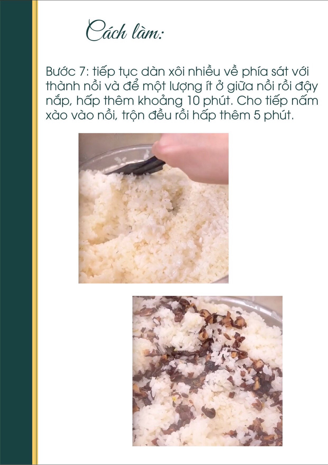 Công thức nấu ăn chay: Xôi Mặn Chay (công thức 2) với gạo nếp, nấm hương và mộc nhĩ