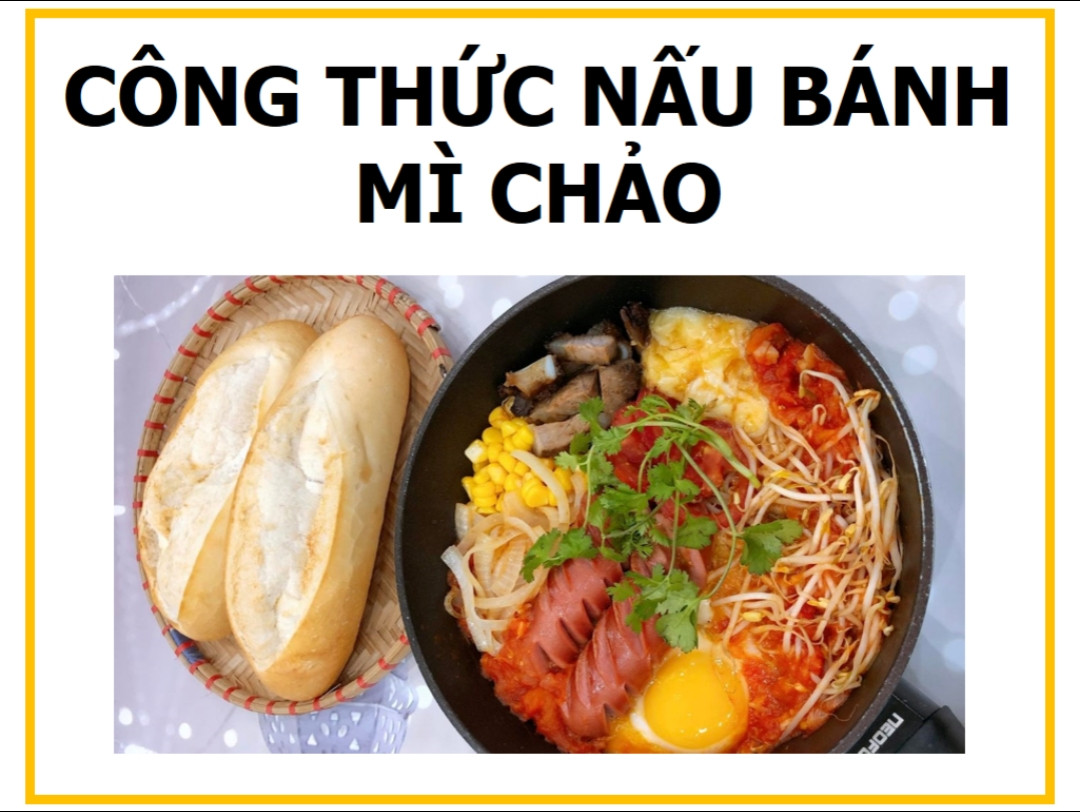 Công thức nấu Bánh mì chảo với thịt xá xíu, xúc xích, trứng và phô mai