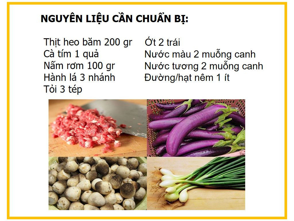 Công thức nấu Cà tím kho thịt bằm