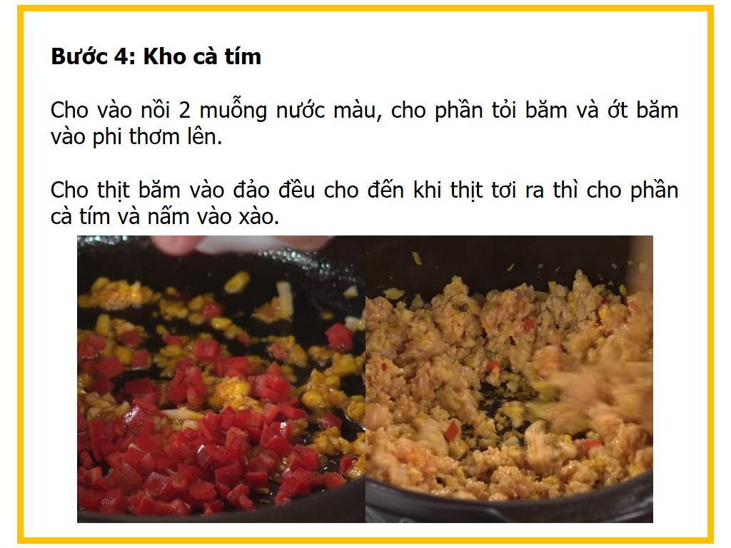 Công thức nấu Cà tím kho thịt bằm