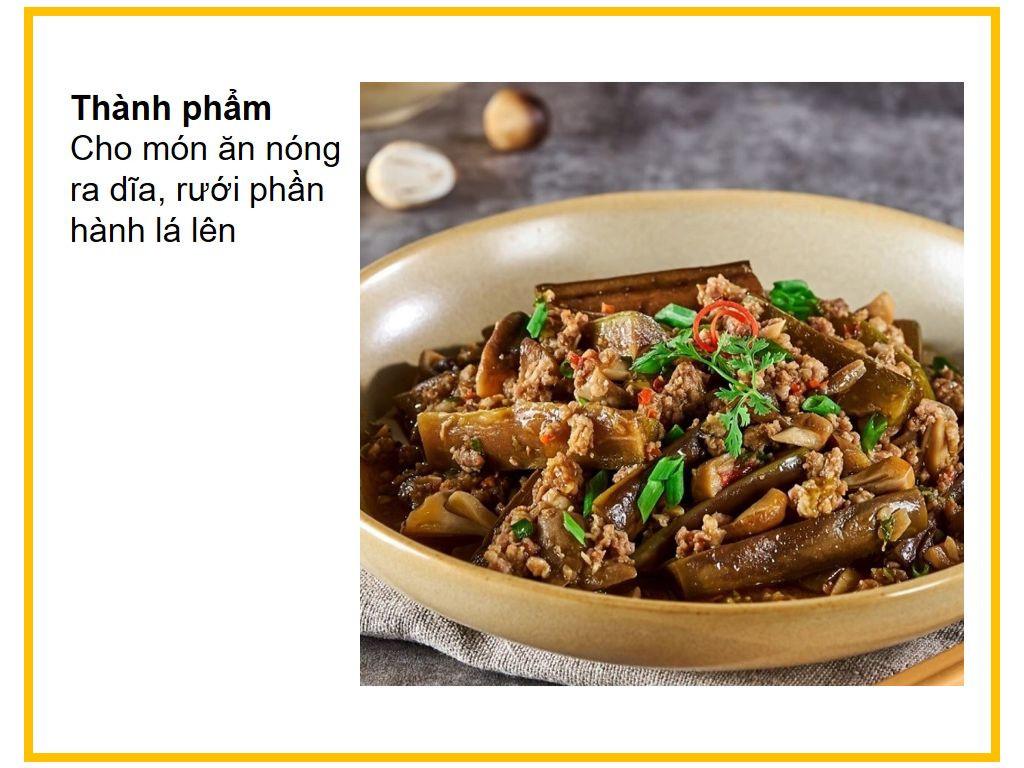 Công thức nấu Cà tím kho thịt bằm