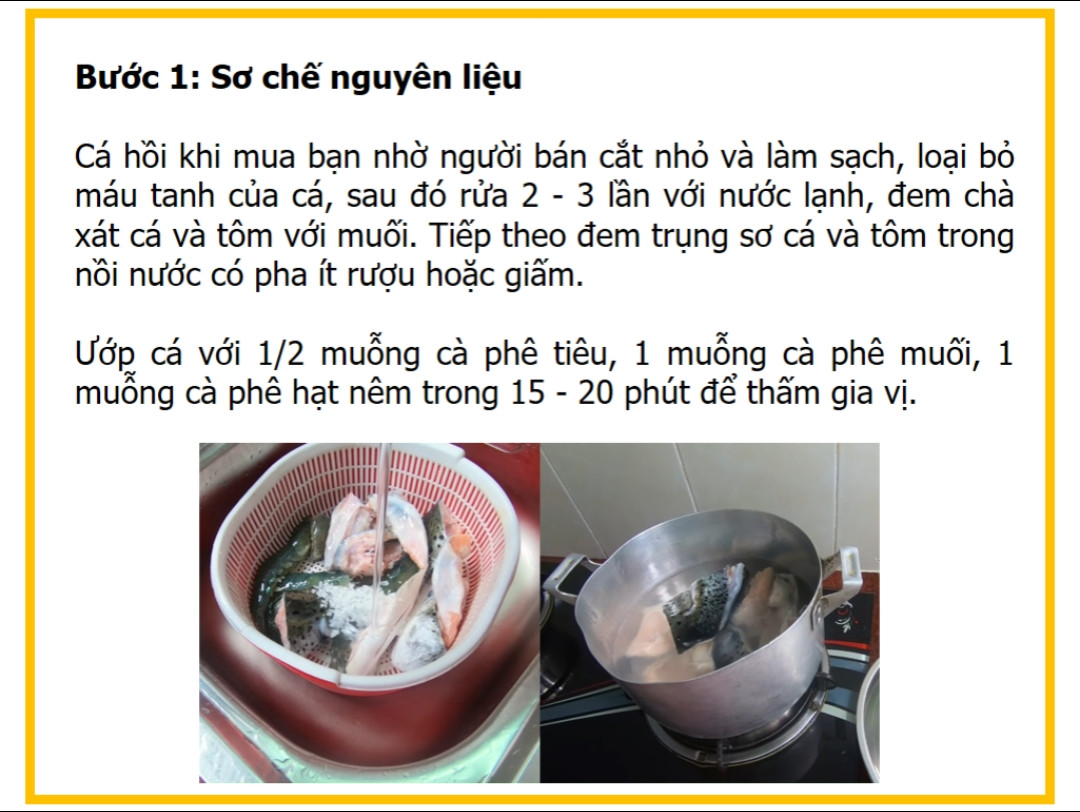 Công thức nấu canh chua đầu cá hồi với tôm, bạc hà và dứa
