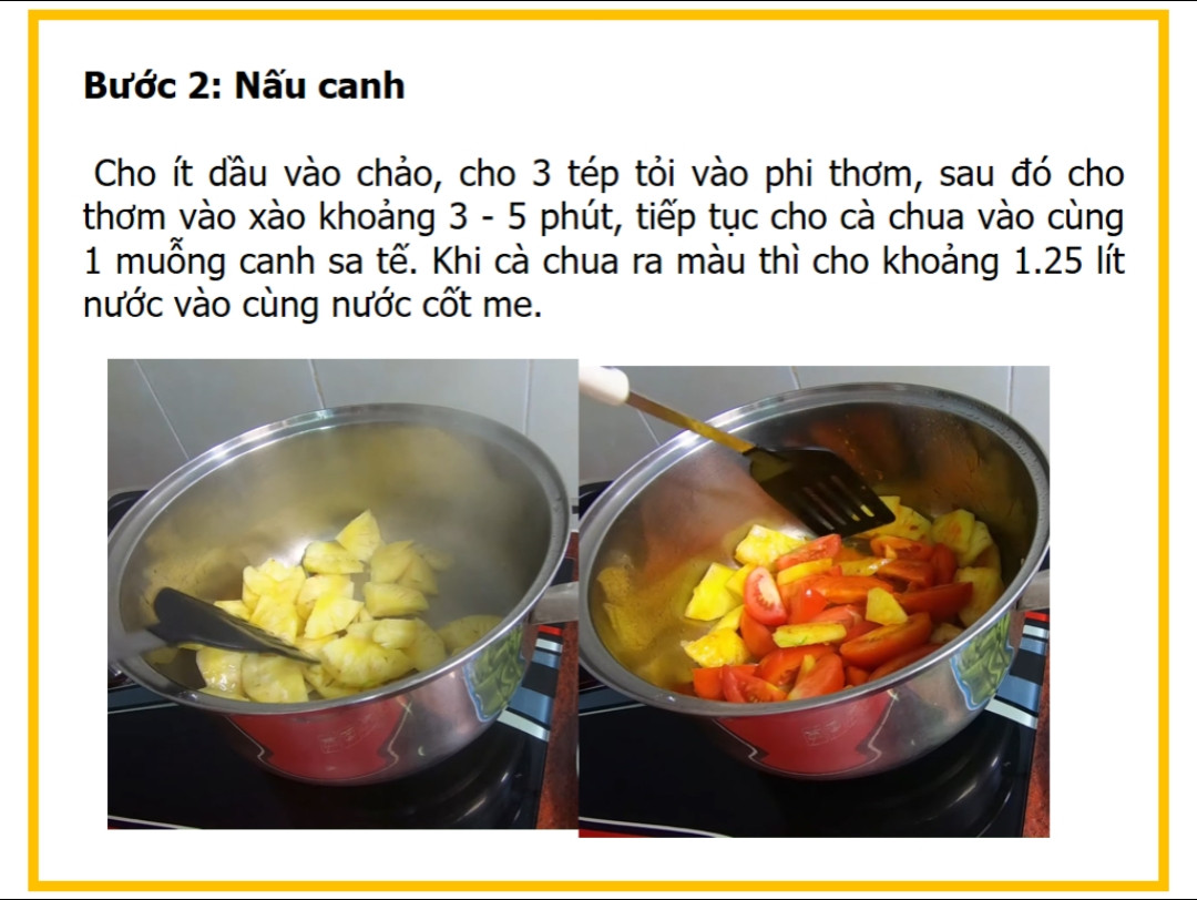 Công thức nấu canh chua đầu cá hồi với tôm, bạc hà và dứa