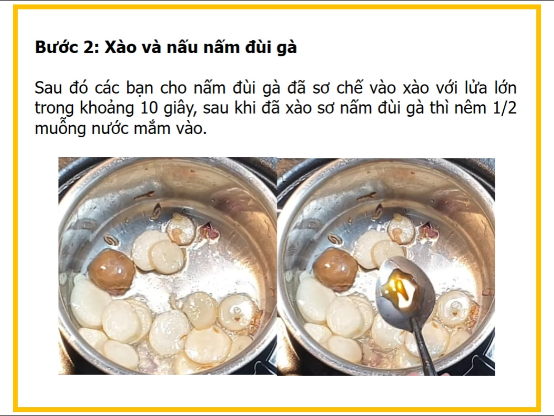 Công thức nấu canh khoai mỡ nấm đùi gà