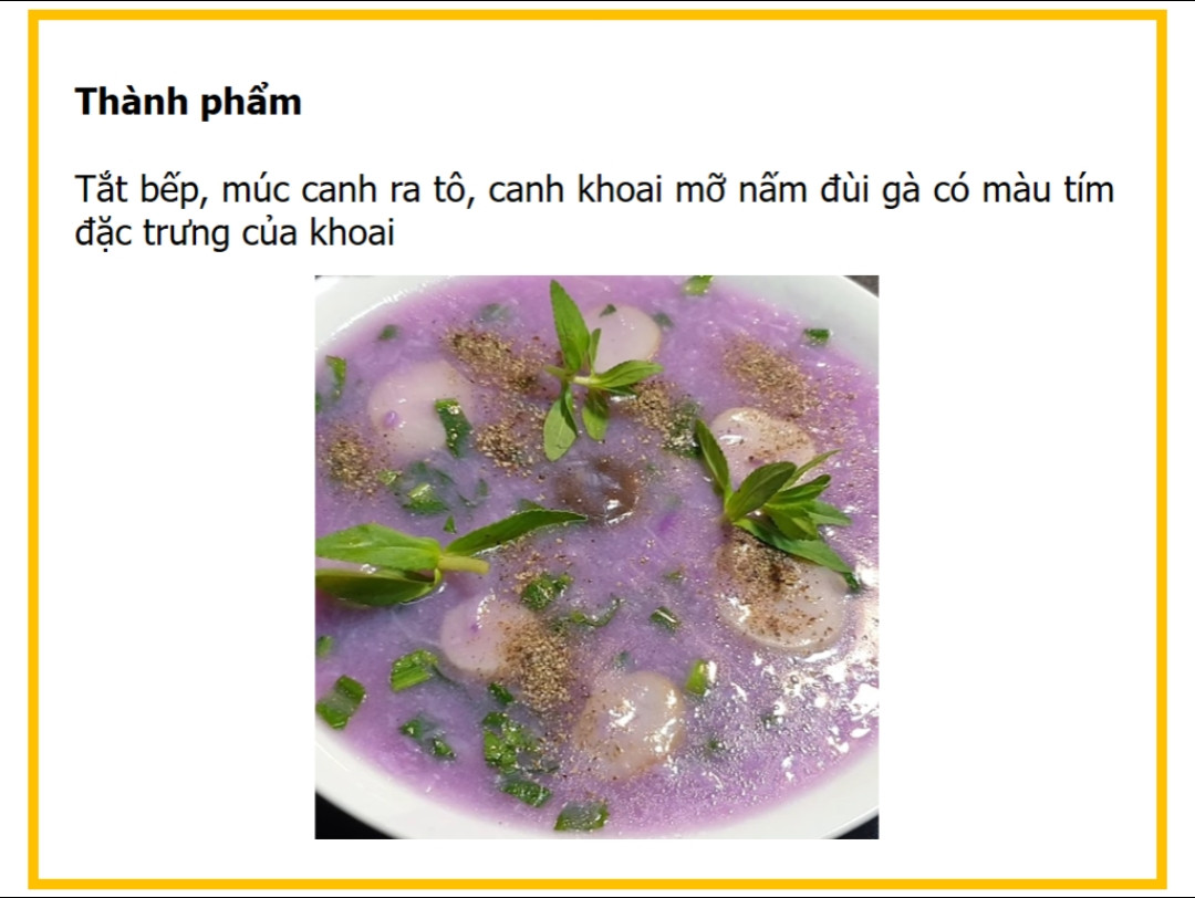 Công thức nấu canh khoai mỡ nấm đùi gà