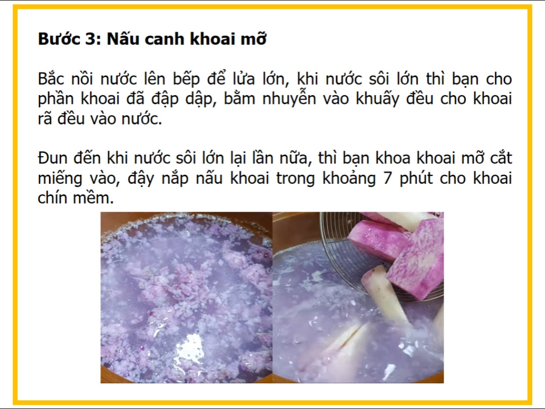 Công thức nấu canh khoai mỡ thịt bằm chay ngon đơn giản