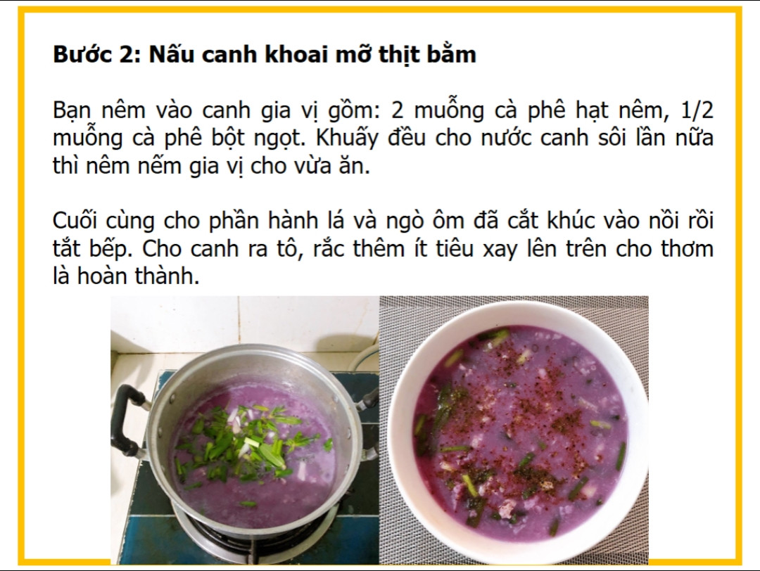 Công thức nấu canh khoai mỡ thịt băm đơn giản, ngon miệng cho bữa ăn hàng ngày