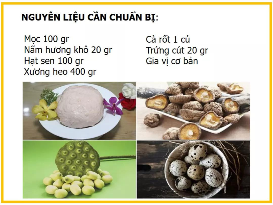 Công thức nấu canh mọc hạt sen thơm ngon bổ dưỡng với nấm hương và trứng cút