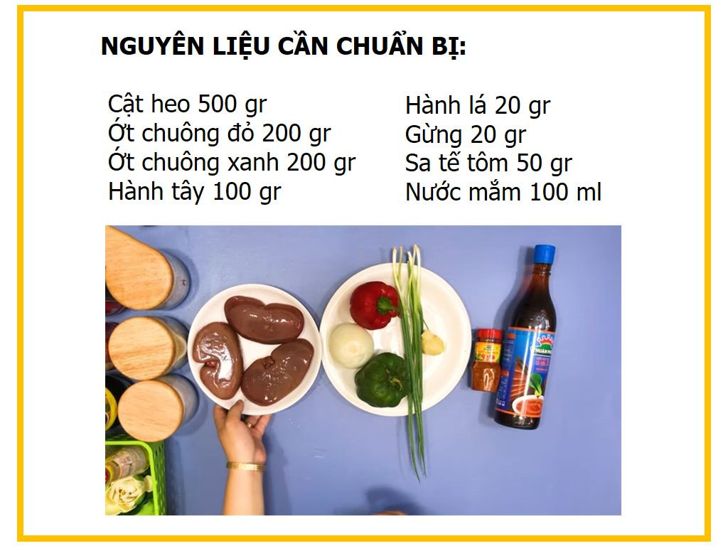 Công thức nấu Cật heo xào ớt chuông ngon tuyệt, không bị hôi